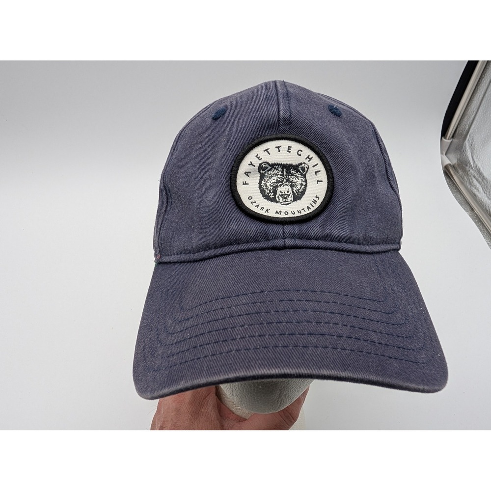 Fayettechill Ozark Mountains Bear Patch Navy Blue Adjustable Strapback Hat Cap